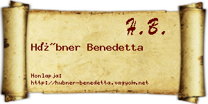 Hübner Benedetta névjegykártya